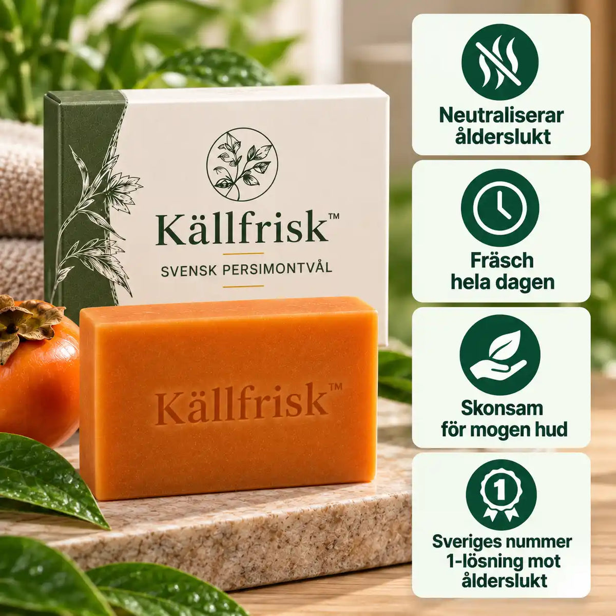 Källfrisk™ | Persimontvål mot ålderslukt